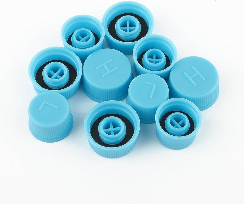 Stacool 10 قطع أغطية صمامات مكيف الهواء للسيارة، أغطية منفذ الضغط المنخفض وأغطية الضغط العالي لمكيف الهواء لنظام R134a، ملحقات مكيف الهواء للسيارات والشاحنات وسيارات الدفع الرباعي (10 قطع) - Image 5